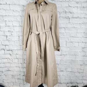 Elizabeth and james Trench Coat Sz S khaki casual belted A3